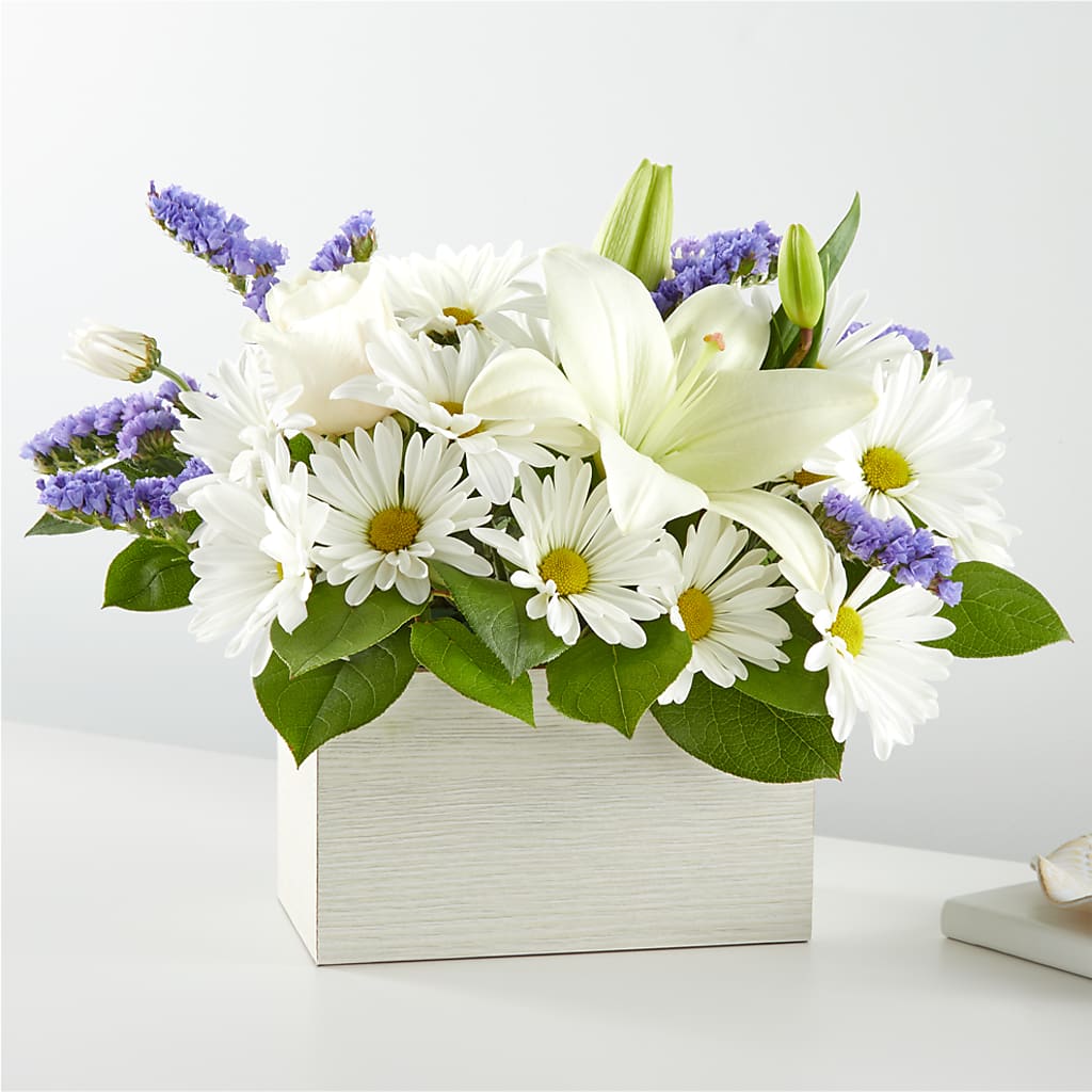Beyond Blue Box Bouquet – COUNTRY HEARTH FLOWER & GIFT SHOP, East Berlin PA