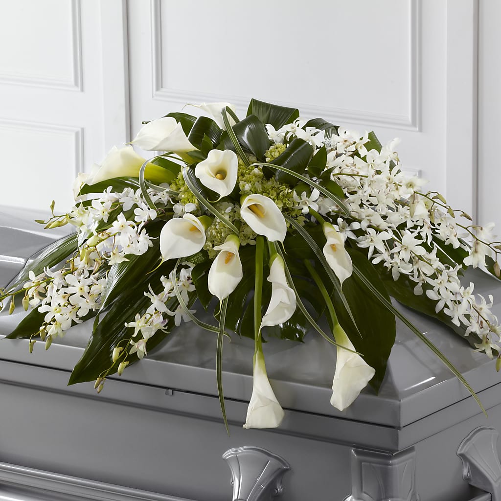 Angel Wings Casket Spray – COUNTRY HEARTH FLOWER & GIFT SHOP, East Berlin PA