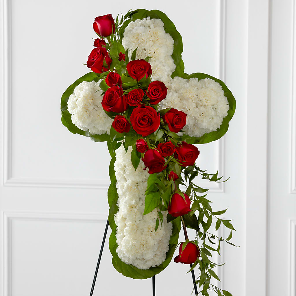 Floral Cross Easel – COUNTRY HEARTH FLOWER & GIFT SHOP, East Berlin PA