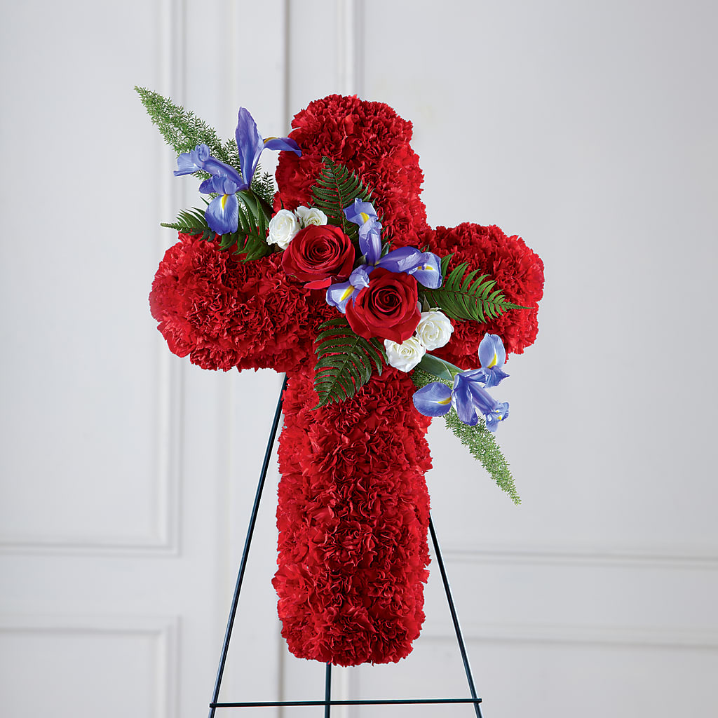 Faithful Hero Floral Cross – COUNTRY HEARTH FLOWER & GIFT SHOP, East Berlin PA