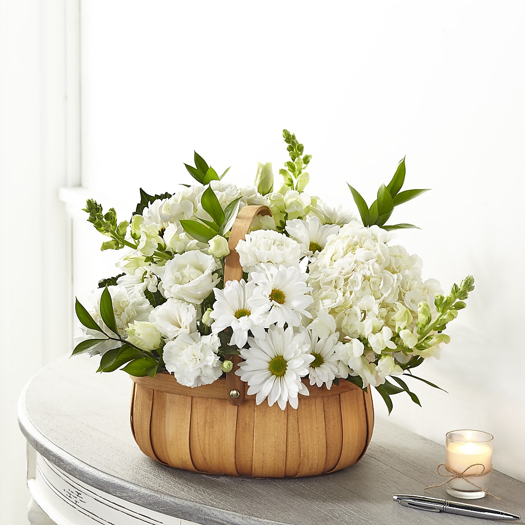 Pure Ivory Basket – COUNTRY HEARTH FLOWER & GIFT SHOP, East Berlin PA