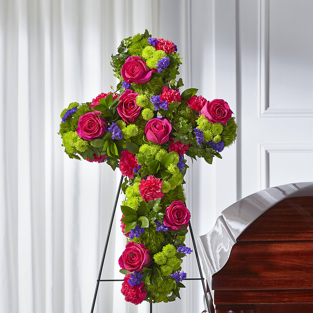 Tribute Rose Floral Cross – COUNTRY HEARTH FLOWER & GIFT SHOP, East Berlin PA