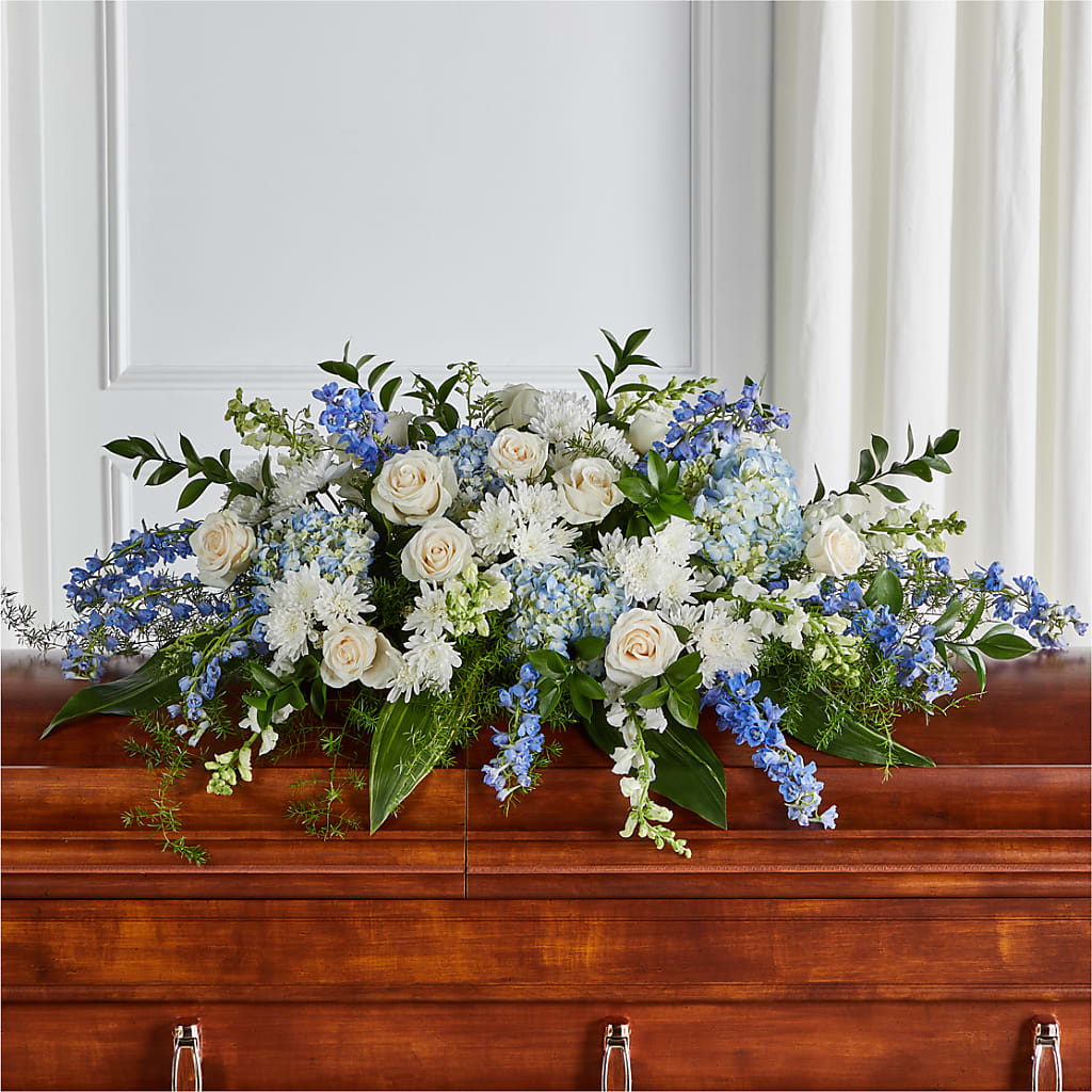 Timeless Essence Casket Spray – COUNTRY HEARTH FLOWER & GIFT SHOP, East Berlin PA