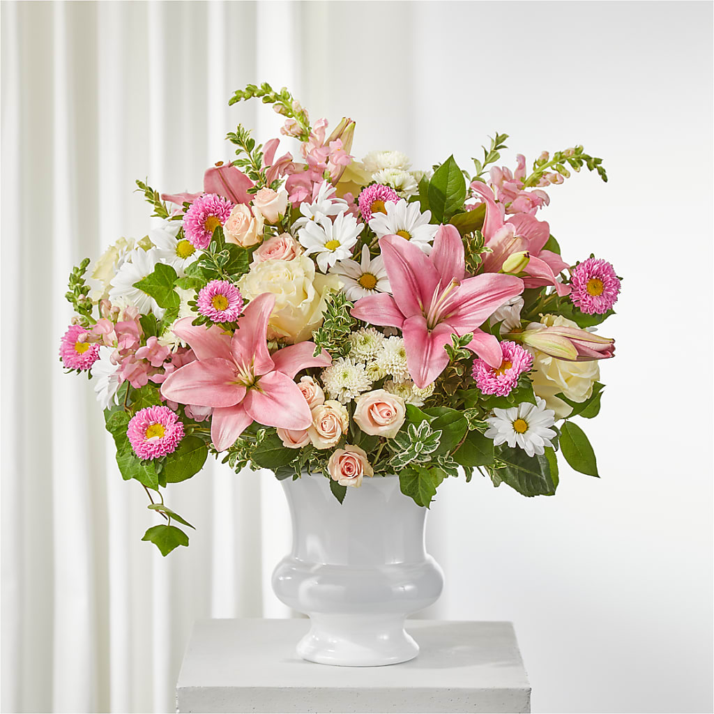 Empathetic Blooms Urn Arrangement – COUNTRY HEARTH FLOWER & GIFT SHOP, East Berlin PA