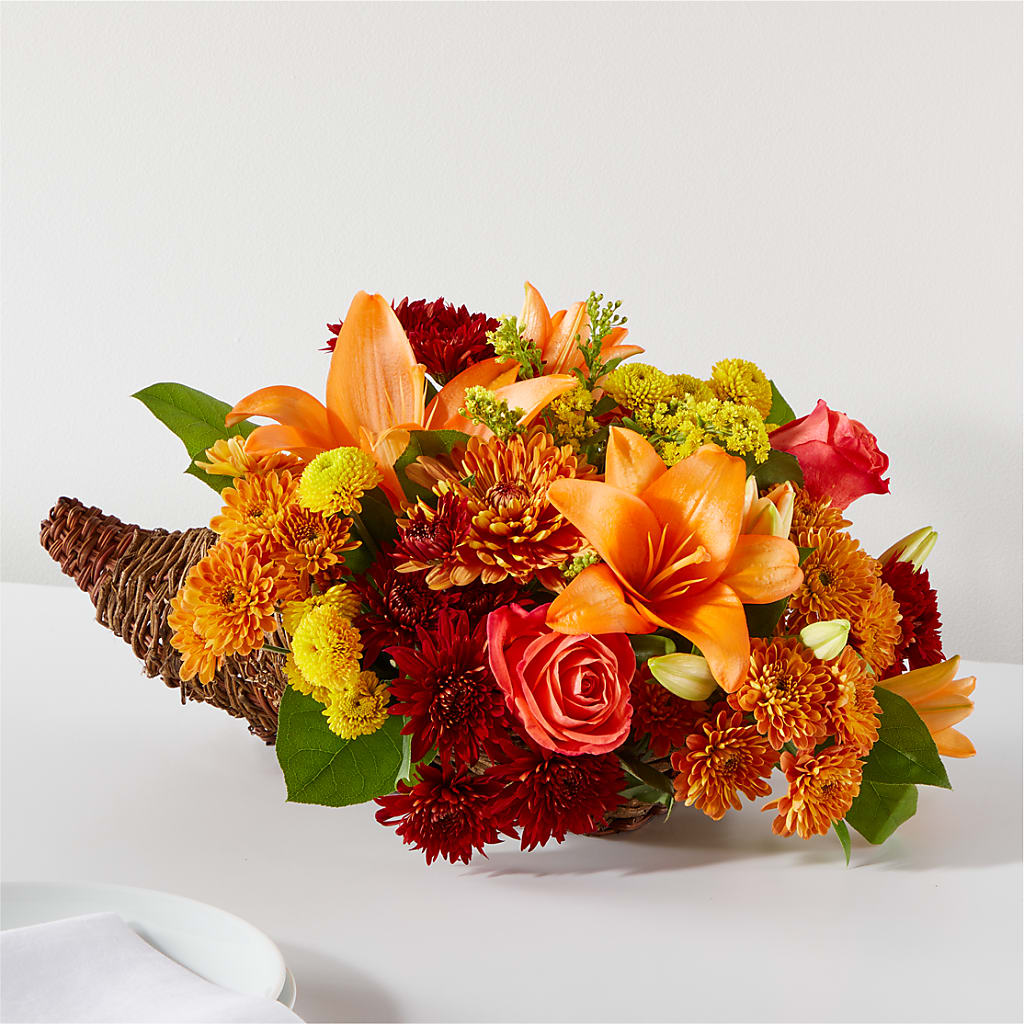 Bouquet of Blessings Cornucopia – COUNTRY HEARTH FLOWER & GIFT SHOP, East Berlin PA