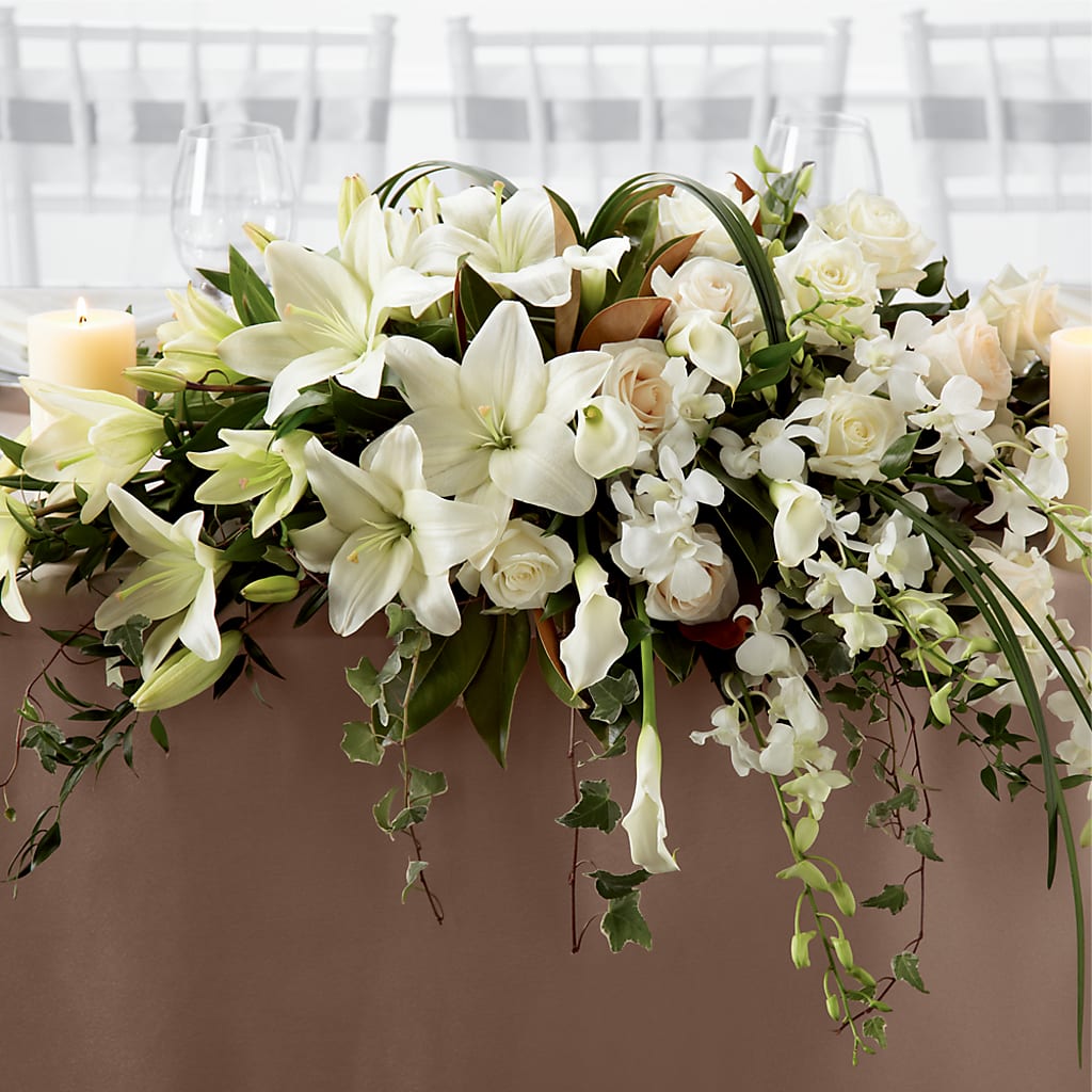 White Linen Arrangement – COUNTRY HEARTH FLOWER & GIFT SHOP, East Berlin PA