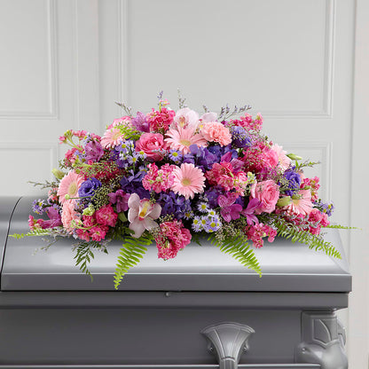 Glorious Garden Casket Spray – COUNTRY HEARTH FLOWER & GIFT SHOP, East Berlin PA