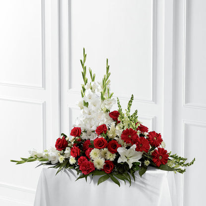 Crimson & White Arrangement – COUNTRY HEARTH FLOWER & GIFT SHOP, East Berlin PA