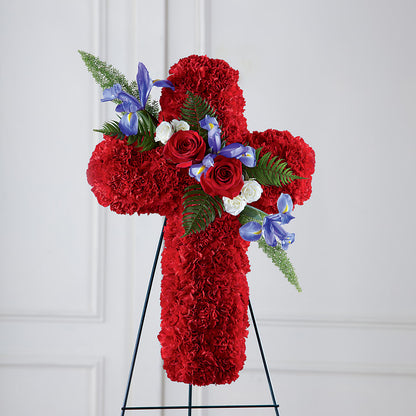 Faithful Hero Floral Cross – COUNTRY HEARTH FLOWER & GIFT SHOP, East Berlin PA