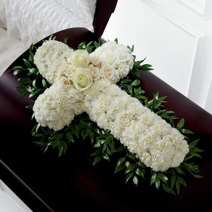 Peaceful Memories Casket Spray (Standard) – COUNTRY HEARTH FLOWER & GIFT SHOP, East Berlin PA