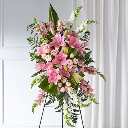Elegant Embrace Standing Spray – COUNTRY HEARTH FLOWER & GIFT SHOP, East Berlin PA