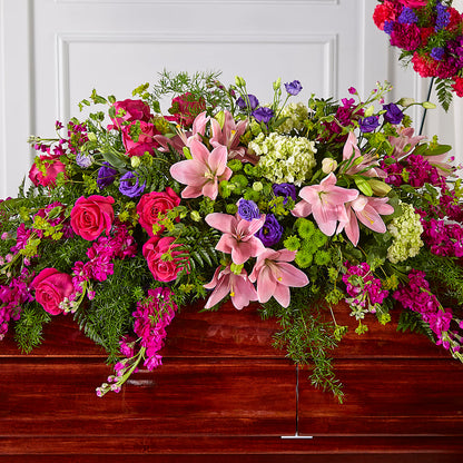 Radiant Tribute Casket Spray – COUNTRY HEARTH FLOWER & GIFT SHOP, East Berlin PA