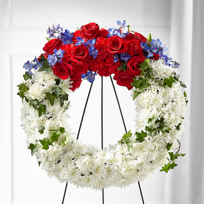 Patriotic Passion Wreath – COUNTRY HEARTH FLOWER & GIFT SHOP, East Berlin PA