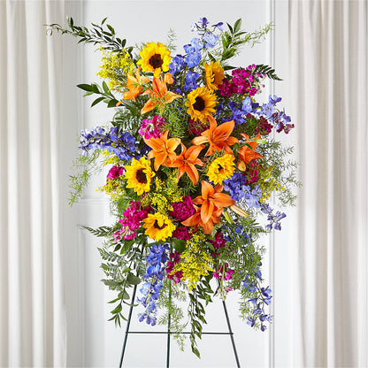 Sunlit Memories Standing Spray (Standard) – COUNTRY HEARTH FLOWER & GIFT SHOP, East Berlin PA