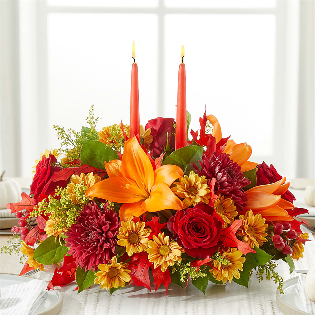 Autumn's Embrace Centerpiece – COUNTRY HEARTH FLOWER & GIFT SHOP, East Berlin PA