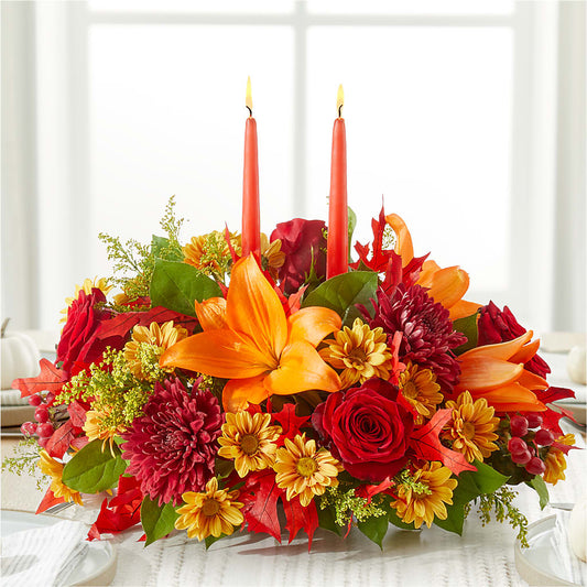 Autumn's Embrace Centerpiece – COUNTRY HEARTH FLOWER & GIFT SHOP, East Berlin PA