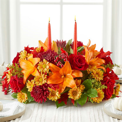Autumn's Embrace Centerpiece – COUNTRY HEARTH FLOWER & GIFT SHOP, East Berlin PA
